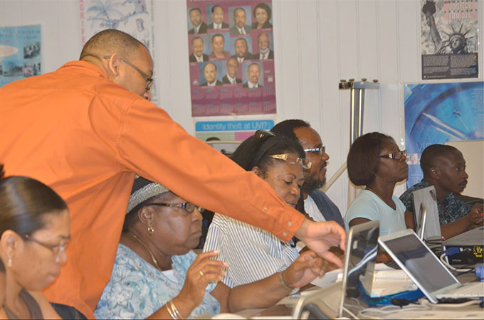 Computer Training with Marthious Clavier on St. Croix